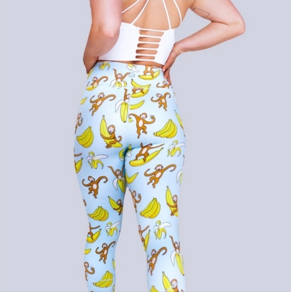 **RARE** Feed Me Fight Me Gone Bananas Mid-Rise Leggings, Size M